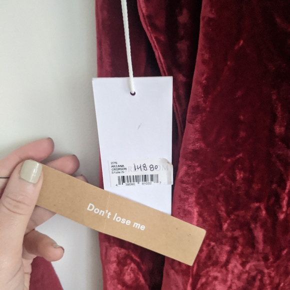 Reformation Ariana Crimson Velvet Midi NWT S - Picture 6 of 7